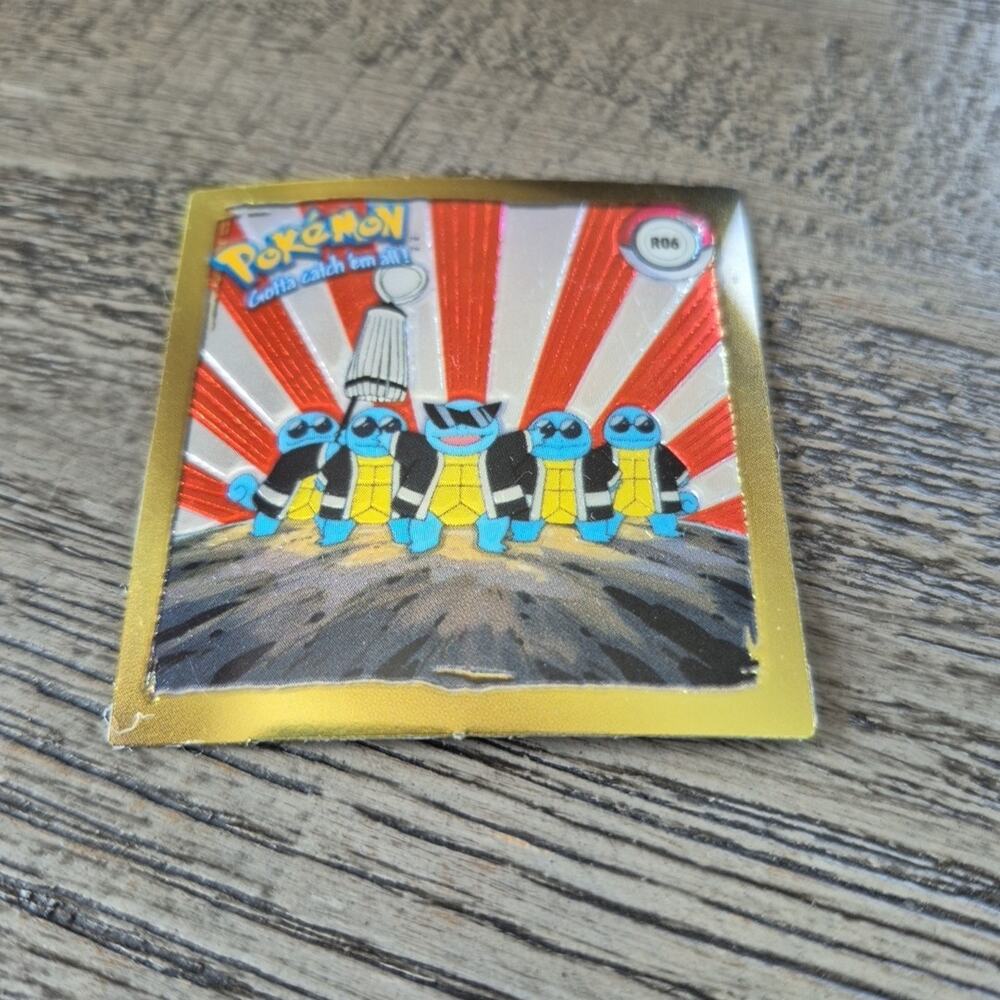 Vintage 1999 Pokemon Artbox Sticker Squirtle Squad #R06 Series 1 Gold Rare